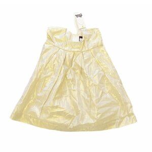 NWT Tea Collection Metallic Pleated Dress Gold Size 3T